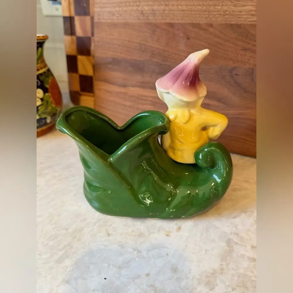 Vintage Shawnee Pottery Pixie Elf Planter